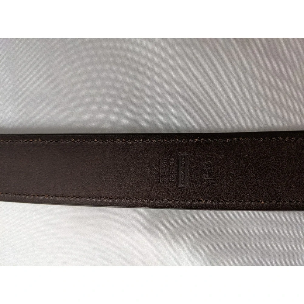 Coach Mens Leather Belt Brown F55191 Size 32 Brushed Nickel Buckle
